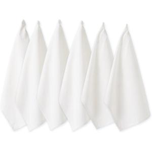imageDII Basic Solid Dishtowel Collection Cotton Flat Woven Small Set 18x28 White 6 PieceWhite