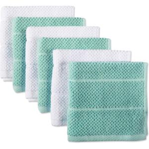 imageDII Basic Terry Collection Cotton Chef Dishcloth 12x12 Eggplant 6 PieceAqua