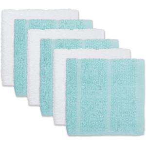 imageDII Basic Terry Collection Cotton Chef Dishcloth 12x12 Eggplant 6 PieceRobins Egg Blue