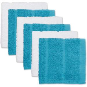 imageDII Basic Terry Collection Cotton Chef Dishcloth 12x12 Eggplant 6 PieceStorm Blue