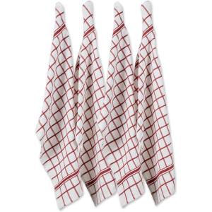 imageDII Basic Terry Collection Dish Towel Set 16x26quot Gray 4 Piece CAMZ33957Barn Red