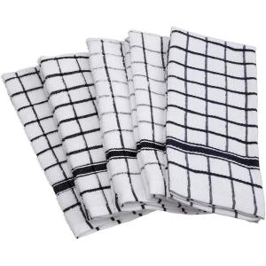 imageDII Basic Terry Collection Dish Towel Set 16x26quot Gray 4 Piece CAMZ33957Black