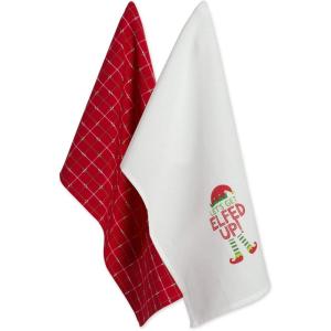 imageDII Christmas Tea Towels Decorative Kitchen Dish Towel Set 18x28 Pop Fizz Clink 2 PieceElfed Up