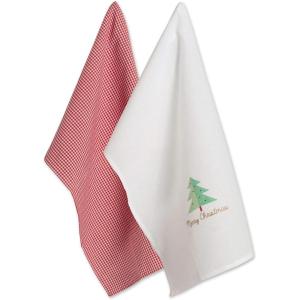 imageDII Christmas Tea Towels Decorative Kitchen Dish Towel Set 18x28 Pop Fizz Clink 2 PieceHoliday Tree