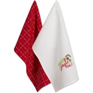 imageDII Christmas Tea Towels Decorative Kitchen Dish Towel Set 18x28 Pop Fizz Clink 2 PieceJingle on