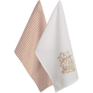 imageDII Christmas Tea Towels Decorative Kitchen Dish Towel Set 18x28 Pop Fizz Clink 2 PieceMerry  Bright