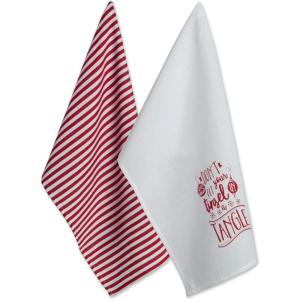 imageDII Christmas Tea Towels Decorative Kitchen Dish Towel Set 18x28 Pop Fizz Clink 2 PieceTinsel in a Tangle