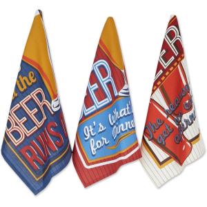 imageDII Everyday Collection Dishtowel Set 18x28 Love You 3 PieceRetro Beer