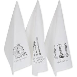 imageDII Everyday Collection Dishtowel Set 18x28 Love You 3 PieceVintage Print