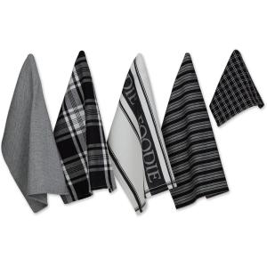 imageDII Everyday Collection Foodie Kitchen Set Dishtowel ampamp Dishcloth Nautical Blue 5 PieceBlack