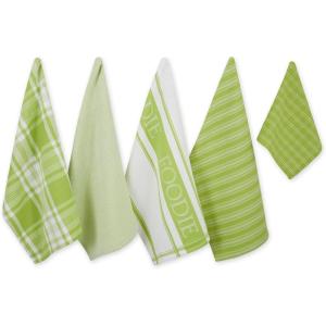 imageDII Everyday Collection Foodie Kitchen Set Dishtowel ampamp Dishcloth Nautical Blue 5 PieceLime