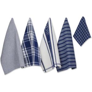imageDII Everyday Collection Foodie Kitchen Set Dishtowel ampamp Dishcloth Nautical Blue 5 PieceNautical Blue