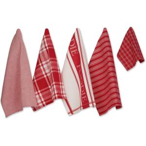 imageDII Everyday Collection Foodie Kitchen Set Dishtowel ampamp Dishcloth Nautical Blue 5 PieceRed