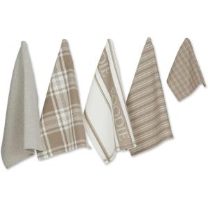 imageDII Everyday Collection Foodie Kitchen Set Dishtowel ampamp Dishcloth Nautical Blue 5 PieceStone