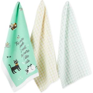 imageDII Everyday Pets Kitchen Collection Absorbent Dishtowel Set 18x28 Dog Print 3 CountCat Person