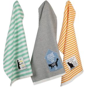 imageDII Everyday Pets Kitchen Collection Absorbent Dishtowel Set 18x28 Dog Print 3 CountCats Meow