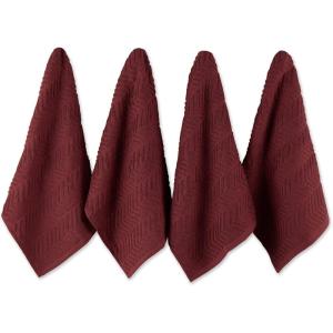 imageDII Luxury Barmop Collection Chevron Dishtowel Set Gray 16x19 4 PieceBarn Red