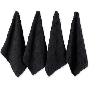 imageDII Luxury Barmop Collection Chevron Dishtowel Set Gray 16x19 4 PieceBlack