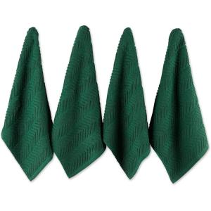 imageDII Luxury Barmop Collection Chevron Dishtowel Set Gray 16x19 4 PieceDark Green
