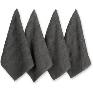 imageDII Luxury Barmop Collection Chevron Dishtowel Set Gray 16x19 4 PieceGray