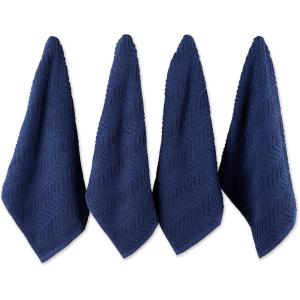 imageDII Luxury Barmop Collection Chevron Dishtowel Set Gray 16x19 4 PieceNautical Blue