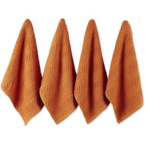 imageDII Luxury Barmop Collection Chevron Dishtowel Set Gray 16x19 4 PiecePumpkin Spice