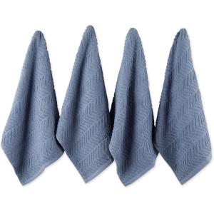 imageDII Luxury Barmop Collection Chevron Dishtowel Set Gray 16x19 4 PieceStonewash Blue