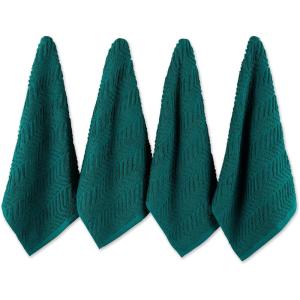 imageDII Luxury Barmop Collection Chevron Dishtowel Set Gray 16x19 4 PieceTeal