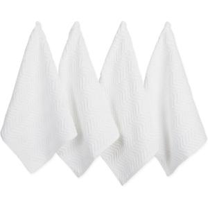 imageDII Luxury Barmop Collection Chevron Dishtowel Set Gray 16x19 4 PieceWhite