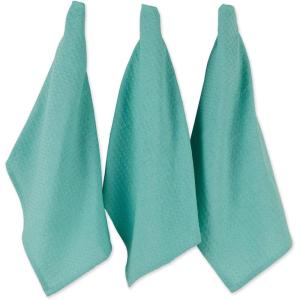 imageDII Recycled Cotton Kitchen Collection Dishtowel Set 18x26 Black 6 PieceAqua