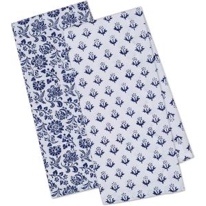 imageDII Tunisia Blue Market Tabletop and Kitchen Collection Dishtowel Set 18x28 Blue Market Set of 4Tunisian Flowers