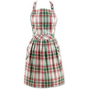 imageDII Womens Christmas Kitchen Apron Adult Size Cooking Baking or Crafting Adjustable with Large PocketsYuletide Plaid