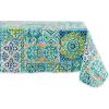 imageDII Spanish Tile Print Collection Flannel Backed Tablecloth 60 x 120 Multi Color