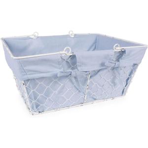 imageDII Farmhouse Chicken Wire Egg Basket Storage Baskets with Liner Denim 16x12x788quotDenim