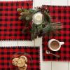 imageDII Buffalo Check Reversible Collection Tabletop Placemat Set 13x19 Red ampamp Black 6 PieceRed  Black
