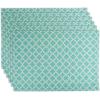imageDII Lattice Tabletop Collection Placemat Set 13x19 Aqua 6 PieceAqua