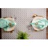 imageDII Lattice Tabletop Collection Placemat Set 13x19 Aqua 6 PieceGrey
