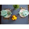 imageDII Lattice Tabletop Collection Placemat Set 13x19 Aqua 6 PieceNautical Blue