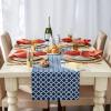 imageDII Lattice Tabletop Collection Placemat Set 13x19 Aqua 6 PieceNautical Blue