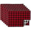 imageDII Buffalo Check Reversible Collection Tabletop Placemat Set 13x19 Red ampamp Black 6 PieceRed  Black