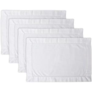 imageDII Hemstitch Placemat Set of 4 Off White  Perfect for Dinner Parties Weddings Catering and Everyday Use