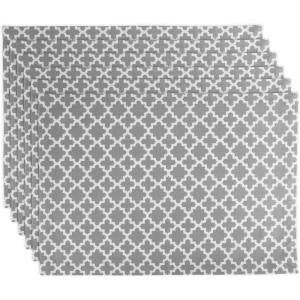 imageDII Lattice Tabletop Collection Placemat Set 13x19 Aqua 6 PieceGray