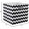 imageDII Collapsible Polyester Storage Cube Chevron Black Large