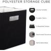 imageDII Collapsible Polyester Storage Cube Pinstripe Black LargeBlack