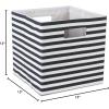 imageDII Collapsible Polyester Storage Cube Pinstripe Black LargeBlack