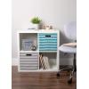 imageDII Collapsible Polyester Storage Cube Pinstripe Black LargeGray
