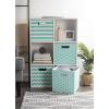 imageDII Polyester Cube Storage Collection Collapsible Hard Sided Bin 13x13x13 TealAqua