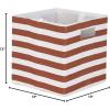 imageDII Polyester Cube Storage Collection Collapsible Hard Sided Bin 13x13x13 TealCinnamon