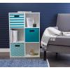 imageDII Polyester Cube Storage Collection Collapsible Hard Sided Bin 13x13x13 TealTeal