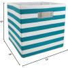 imageDII Polyester Cube Storage Collection Collapsible Hard Sided Bin 13x13x13 TealTeal